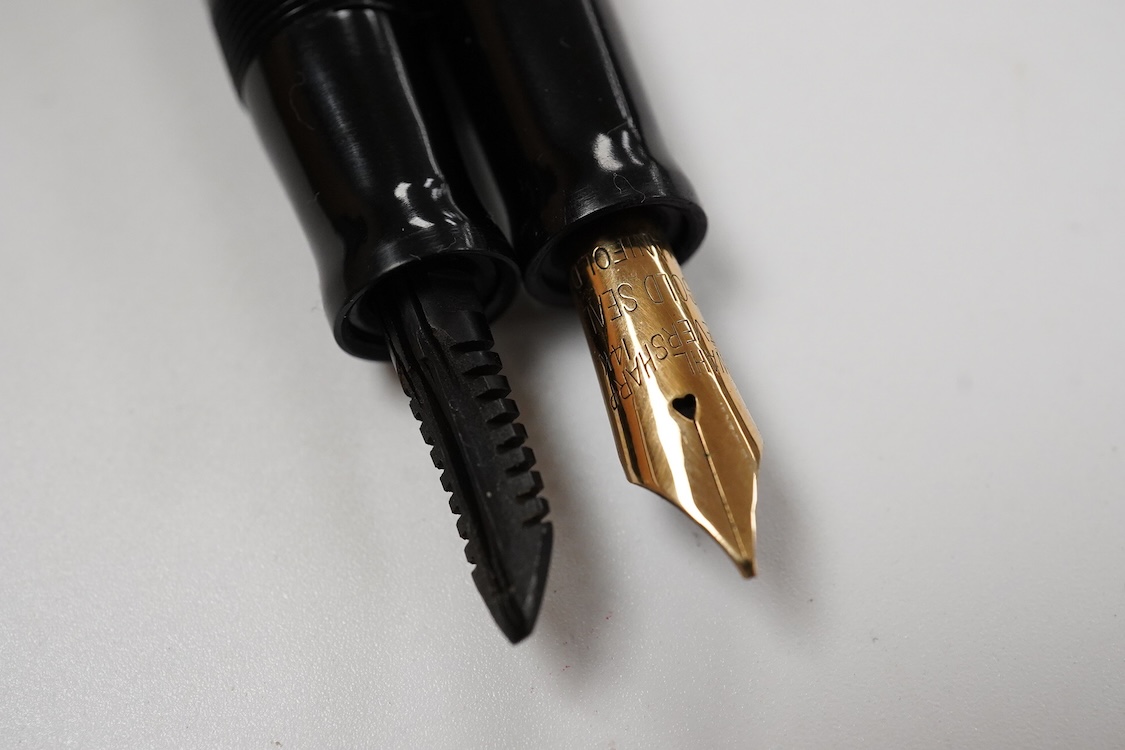 A Wahl Eversharp red hard rubber pen (crack to cap) and two other Wahl pens for spares